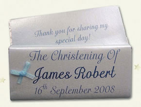 Blue Bow Personalised Chocolate